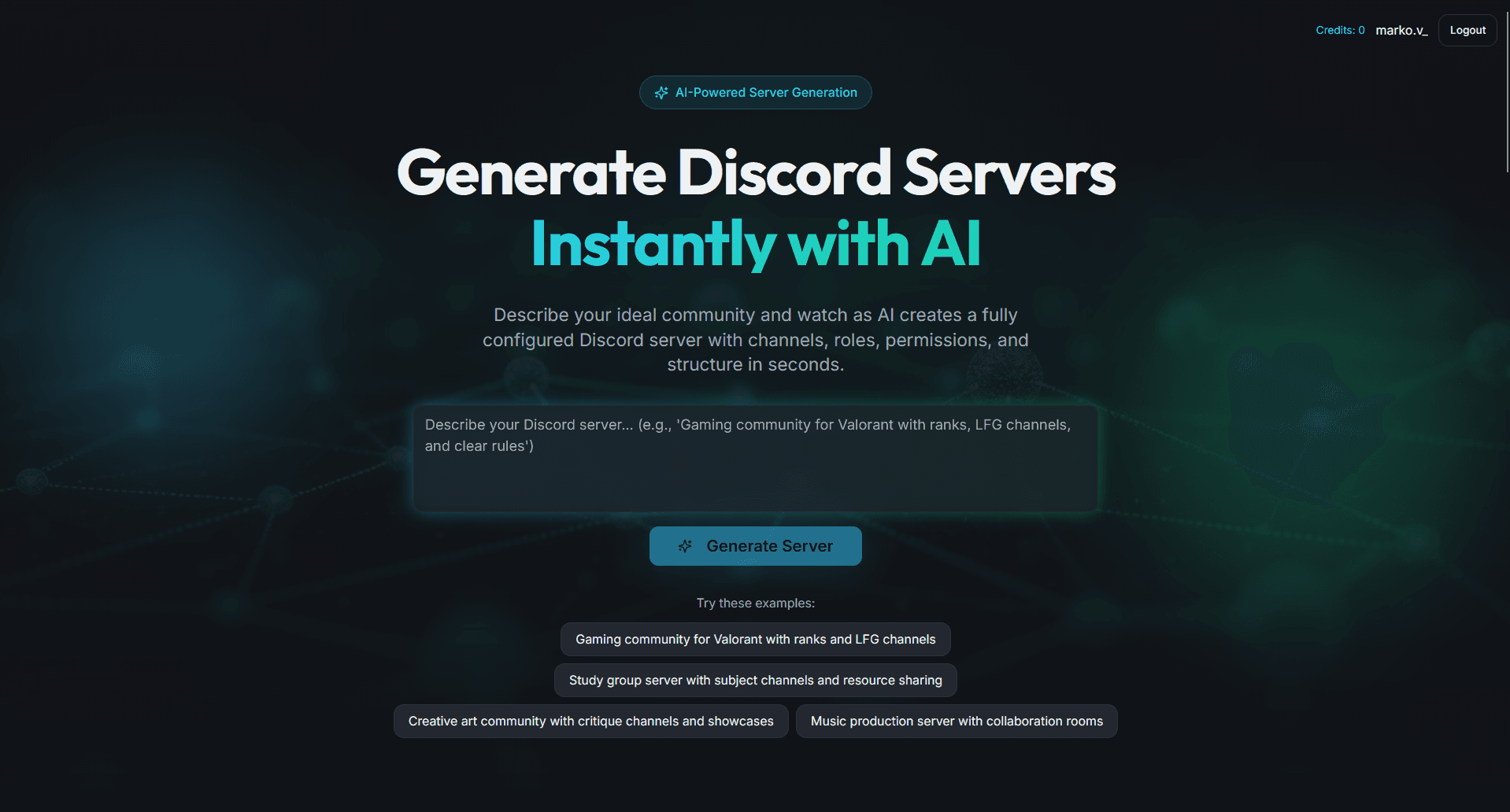 Discord Server Generator